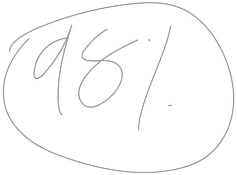 Gray Hand-Drawn 98 Percent Score Grade with Circle Transparent PNG