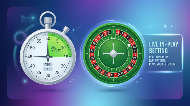 Stopwatch And Casino Roulette Wheel Representing Digital Gaming Experience For Real Time Wagering With Fast Payouts And Engaging Entertainment Options Available For Players Seeking Urgent