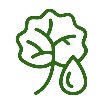 Centella leaf with water drop skincare line icon