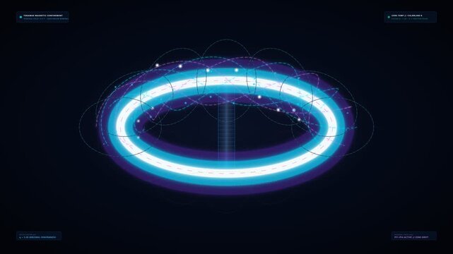 Nuclear Fusion Tokamak Magnetic Confinement Chamber with swirling plasma torus energy stream