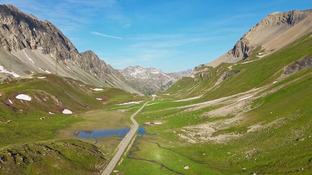 Hyperlapse - Aerial view of scenery in Switzerland - Europe