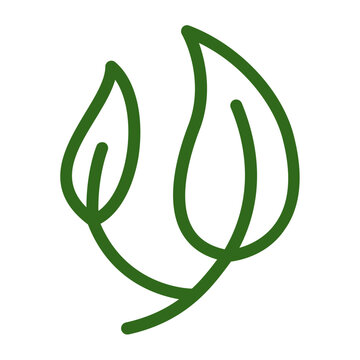 Two leaves botanical and natural product line icon