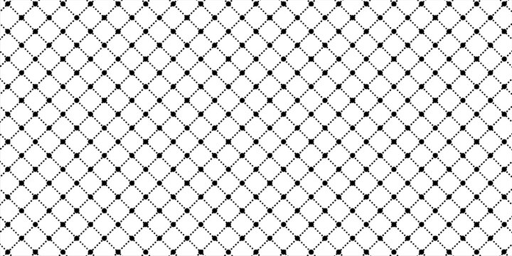 Seamless pattern Dot line cross grid blueprint, black surface. Clean line structure geometry layout, interface wireframes dashboards planning pages engineering diagrams math worksheets technology.