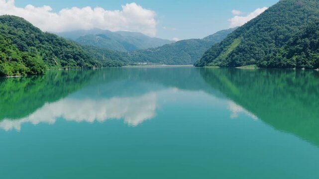 Aerial view of Wushe Reservoir, Taiwan
