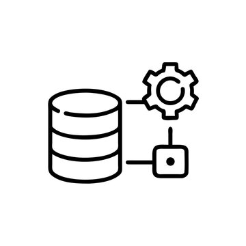 Database management icon for big data storage and server processing.