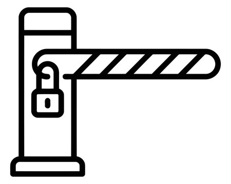 Parking barrier gate with padlock icon