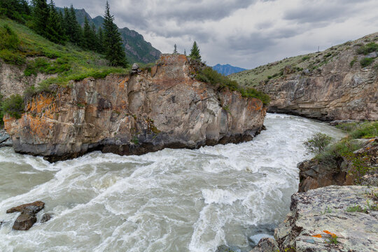 The Turbina Rapids on the Chuya river in the Altai mountains