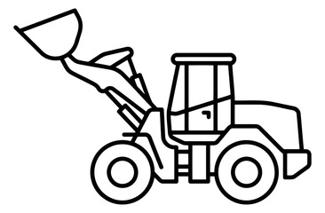 Naklejka premium Wheel loader construction vehicle icon
