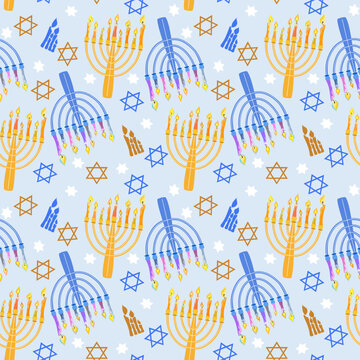 seamless pattern Hanukkah holiday 