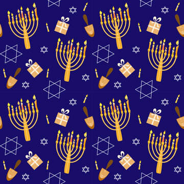 seamless pattern hanukkah
