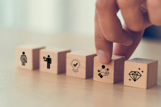 Competitive advantage concept. Developing product, service or process that superior in terms of quality, cost, innovation or efficiency. Attract customers, increase market share, success industry.