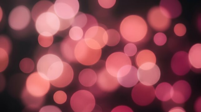 Pink and red bokeh lights background, soft circles, romantic glow, abstract, festive, 91 characters