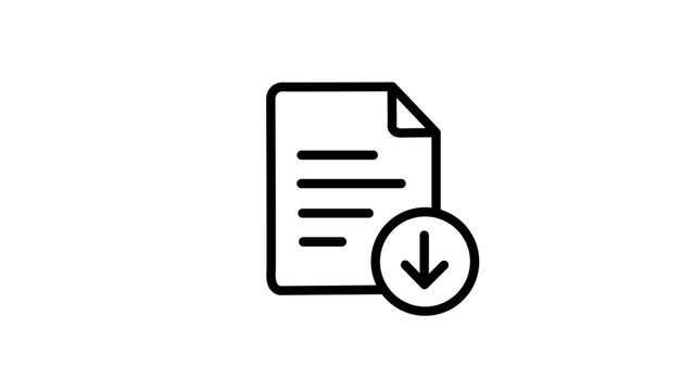 Document download symbol on vibrant cyan background for app ui