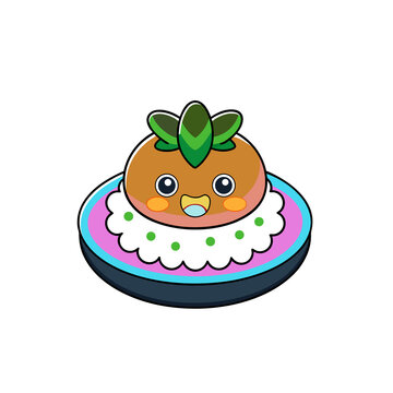 Cute cartoon pineapple character performing a cheerful gesture in a playful setting with vibrant colors and copy space
