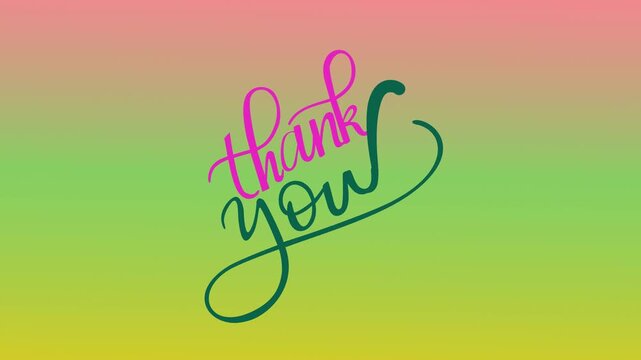 A beautifully flowing, colorful thank you typography animation video