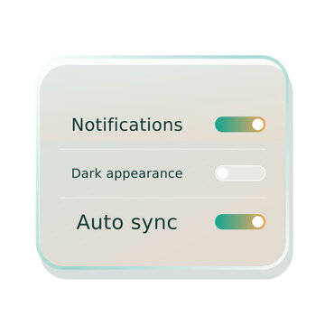 Glass Switch Panel Row Gwp Vector Illustration