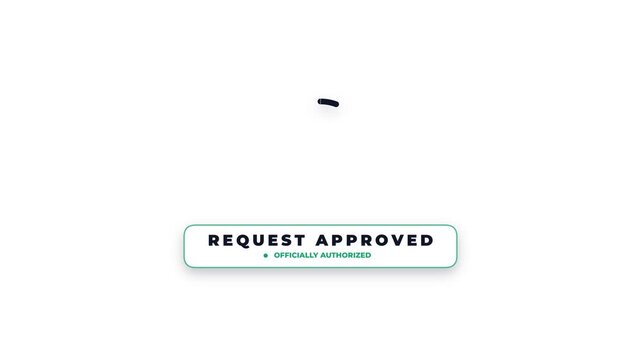 Request approved icon animation with checkmark interface