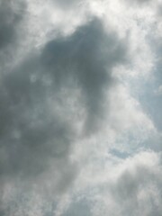 Fototapeta premium Dramatic Dark Storm Clouds Covering Overcast Sky Before Rain Nature Weather Background