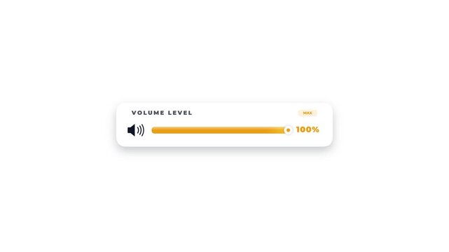 Generic volume slider interface animation for audio control