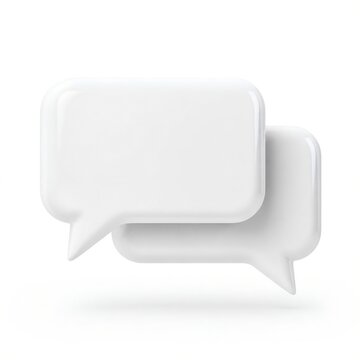 3D minimalist speech bubble banner isolated