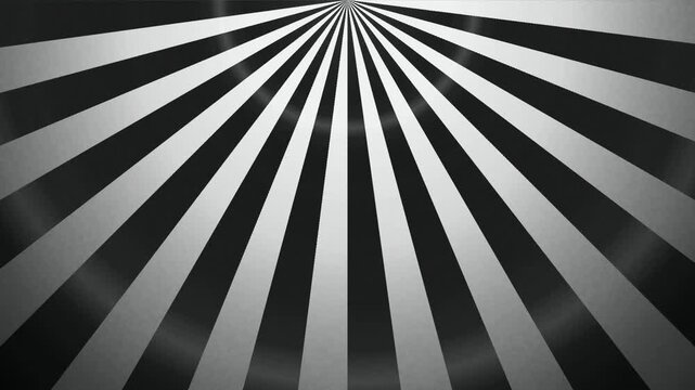 Sunburst rotating black and white rays seamless loop motion background