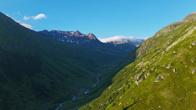 Hyperlapse - Aerial view of scenery in Switzerland - Europe