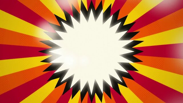 Comic book burst pop art seamless loop motion background