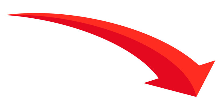 red arrow illustration in flat style	
