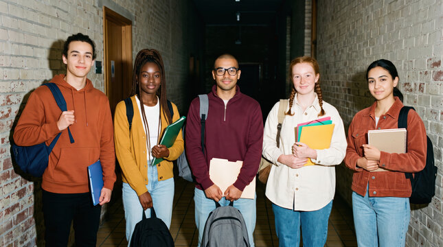 Students queueing at a university registration desk