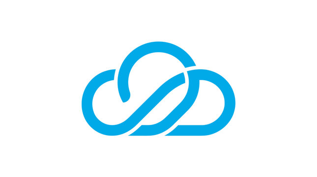 Blue infinity cloud logo icon for technology services.