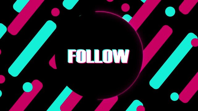 Follow. Animation Social media template video. Flat view Social Media follow animation