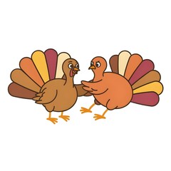 Fototapeta premium Funny Angry Turkey Cartoon Thanksgiving Art
