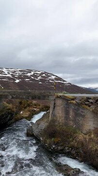 Aerial view of scenery in Norway - Scandinavia - vertical 4K video