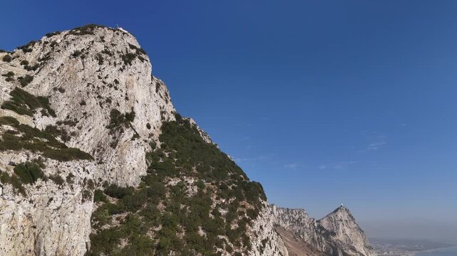 Aerial view of Mediterranean Steps on the Rock of Gibraltar, Gibraltar.