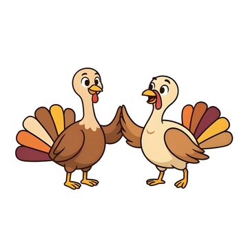 Funny Thanksgiving Turkeys Cartoon Illustration