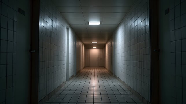 Close-up view of realistic photograph liminal space creepy liminal horror for festive template