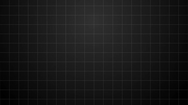 Abstract dark grey horizontal scrolling grid background animation. Minimalist tech line matrix and blueprint pattern motion graphic overlay.