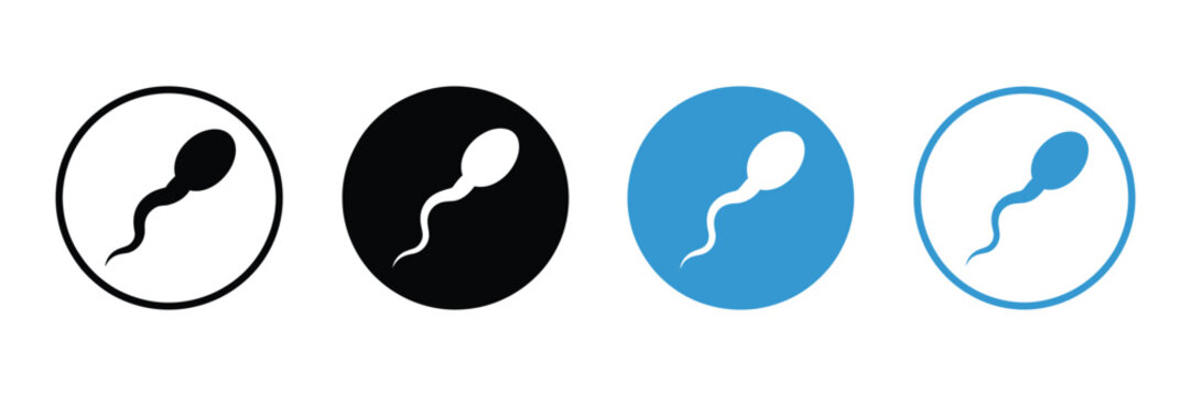 Sperm cell icon, male fertility and reproductive health symbol in clean line and glyph style for medical healthcare concepts