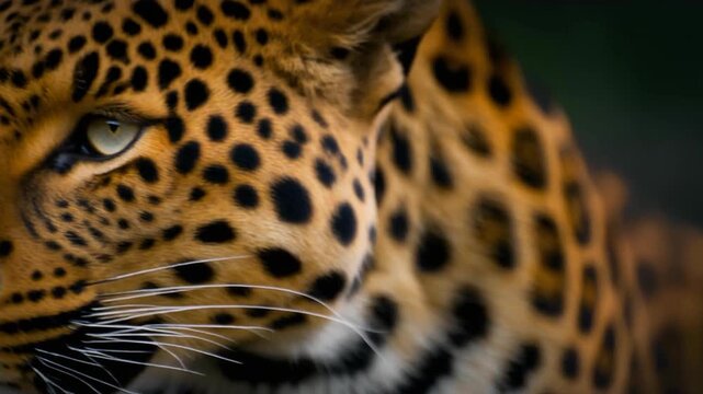 Close up portrait of a wild leopard with intense eyes