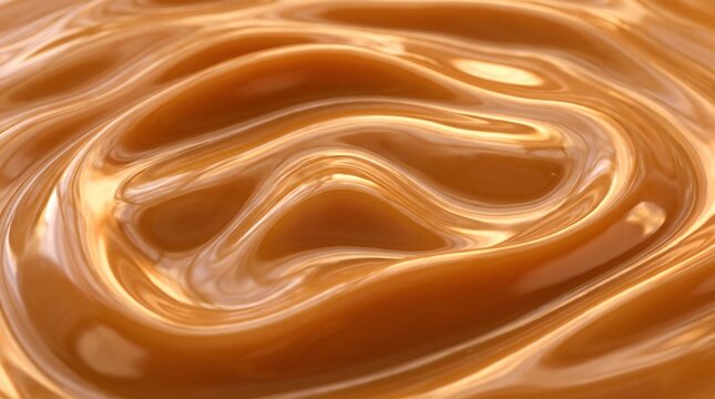 Creamy caramel swirl background, smooth liquid toffee texture, golden butterscotch sauce ripples for dessert advertising