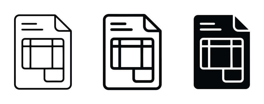 Spreadsheet Document Icons, Data Report Icons, Financial Records Icons