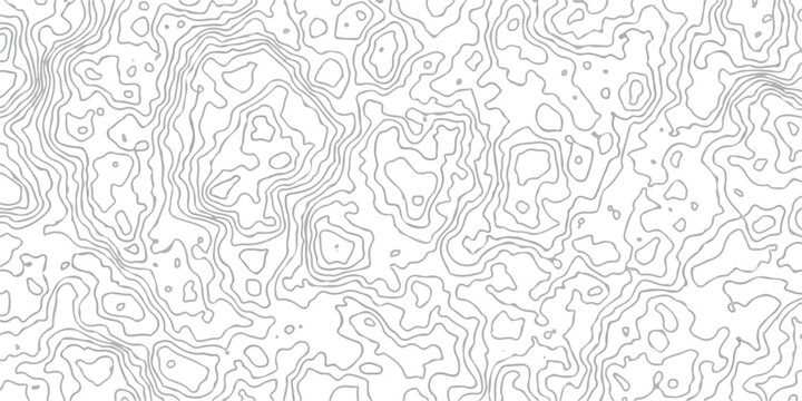 A black and white topographic map displays intricate contour lines, illustrating elevation changes and landforms with stark precision.