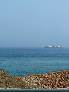 Cargo ships off Gibraltar
