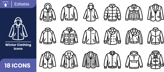 Winter clothing icons set flat illustration © MDBAKUL