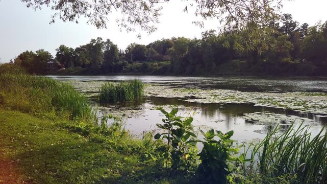 View from historic St. Mary's, Ontario, Canada of the Thames River. Site of famous battles from the War of 1812.