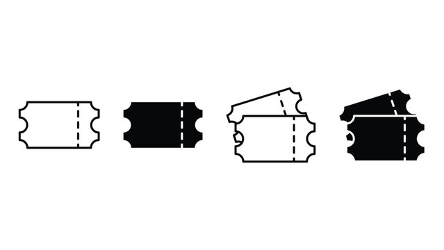 Set of ticket icons, simple vector illustration of admission tickets . Editable stroke line
