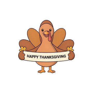 Happy Thanksgiving Cartoon Turkey Illustration