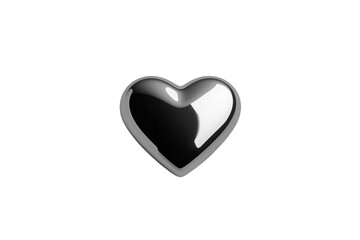 Fototapeta premium Glossy silver metallic heart