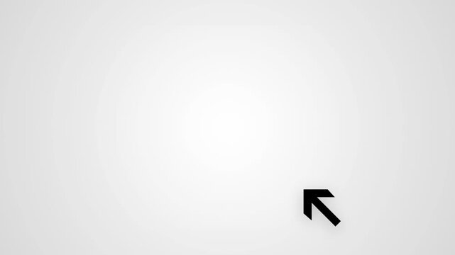 Computer Mouse Pointer Clicking on White Background with Digital Interface.