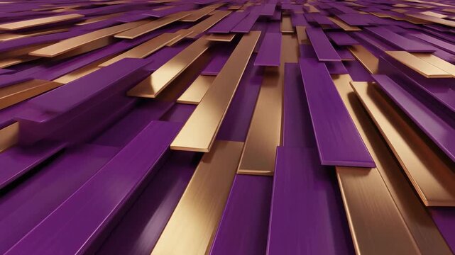 Abstract purple and gold rectangular bars background